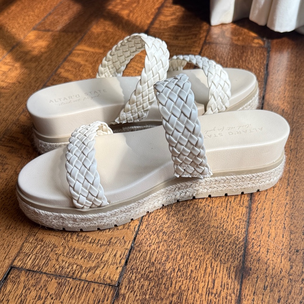 Altar'd State Cream Braided Sandals